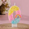 Rainbow Glitter Number Candles for Children's Birthday Cake, 0-9 Toppers