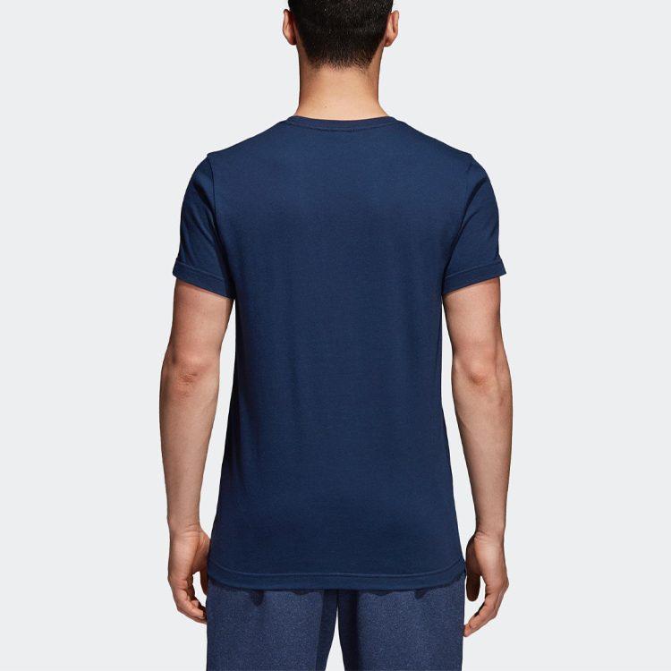 adidas T Shirts Men's Blue Crew Neck Moderate Straight Fit CV4508