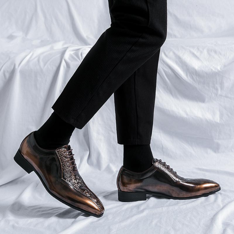 New Business Men's Shoes Oxfords Square Toe Lace-up Spring Autumn Brown Black Mens Dress Shoes Zapatos De Vestir Hombre