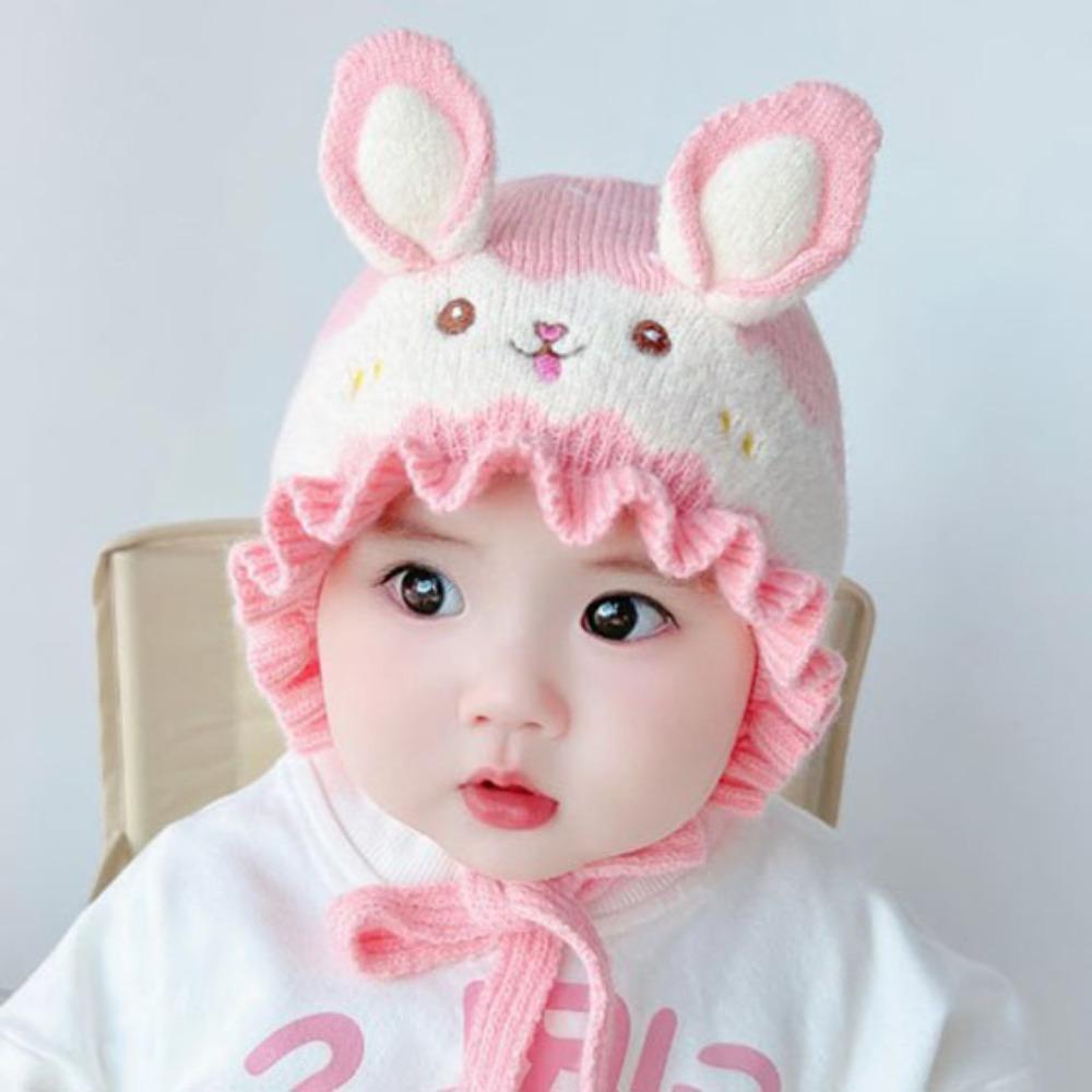 Windproof Baby Knitted Woolen Hat Woolen Yarn Girl's Ear Protection Cap Fashionable Baby Hat