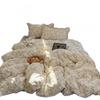 Soft Cotton Bedding Set With Lace Trim Floral Print French Style Queen King Twin Size 4 Piece
