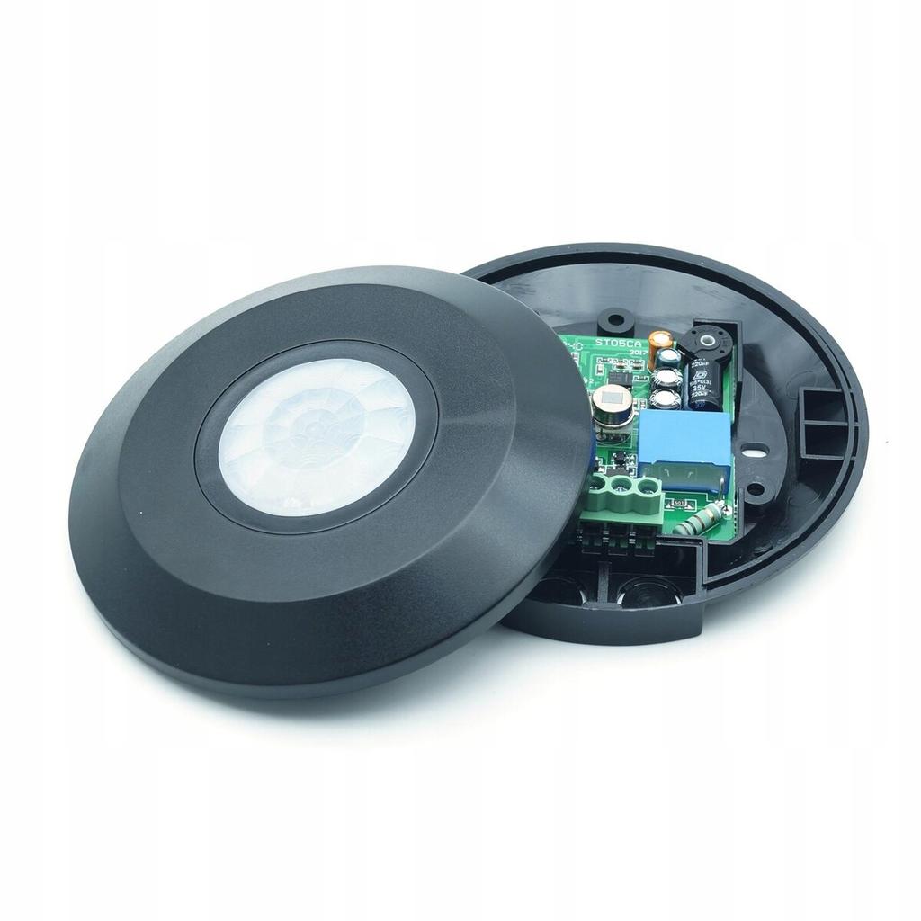 Ceiling-Mounted Pir Ultra Flat Motion Sensor Black