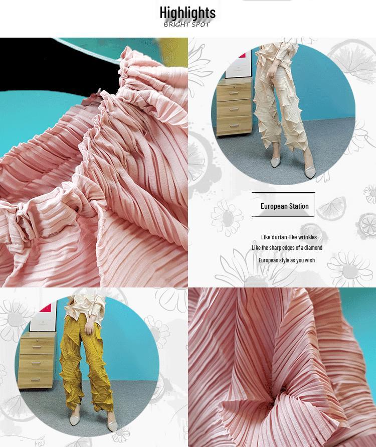 Plissierte Miyake Diamond Neun-Punkt Unregelmäßige Ananas-Hose - Frühjahr/Sommer-Kollektion 2025 [Auf Lager]