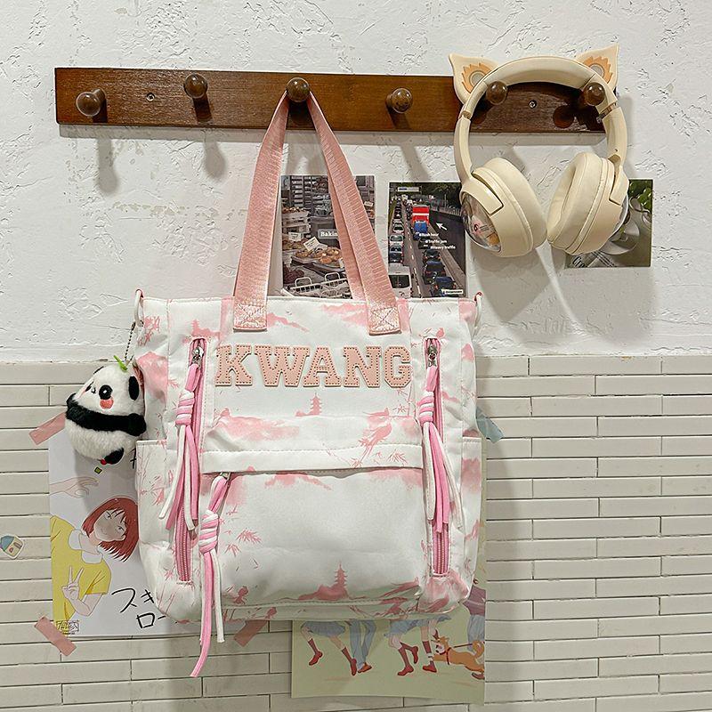 

Fashionable Ink Wash Style Backpack High School Students Backpack Large Capacity High Aesthetic Value Women Junior High School College Students Bags Without pendant