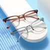 New 6 white flat plain black frame glasses frame men's flat glasses women's half frame big face frame fashion glasses