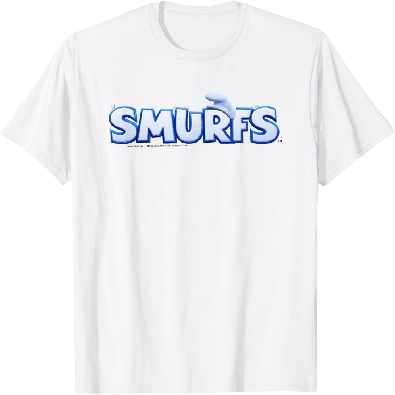 The Smurfs Movie Official Stylized Text Logo T-Shirt XXXXXL белый