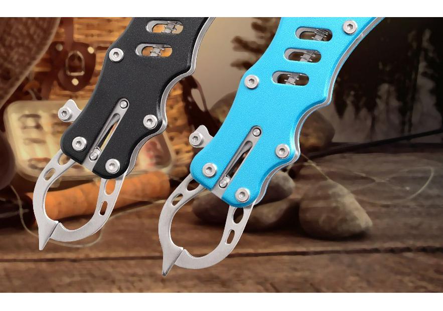 304 Stainless Steel Fish Gripper with Lure Pliers - Finger Trigger Fish Controller and Grabber for Fishing.