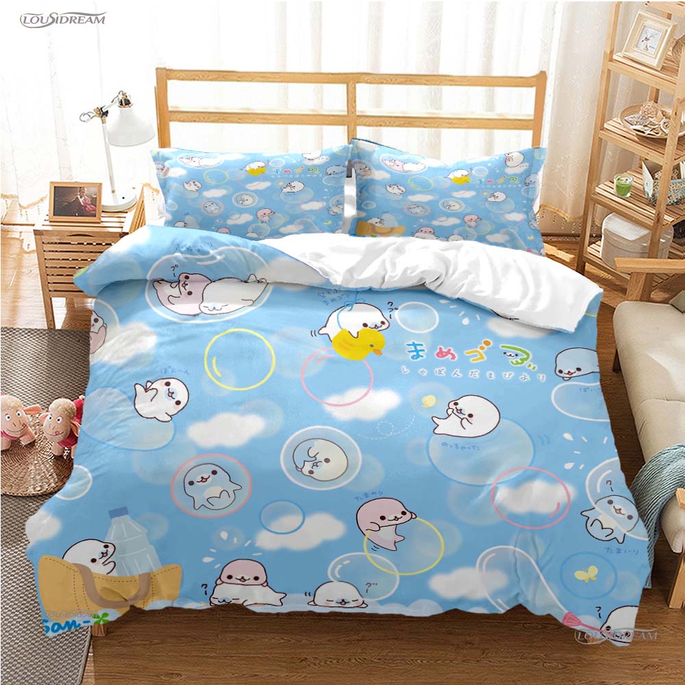 Cute Cartoon M-MAMEGOMA All Season Duvet Cover Kawaii Bedding Set Soft Quilt Cover and Pillowcases Teen Single/Double/Queen/King