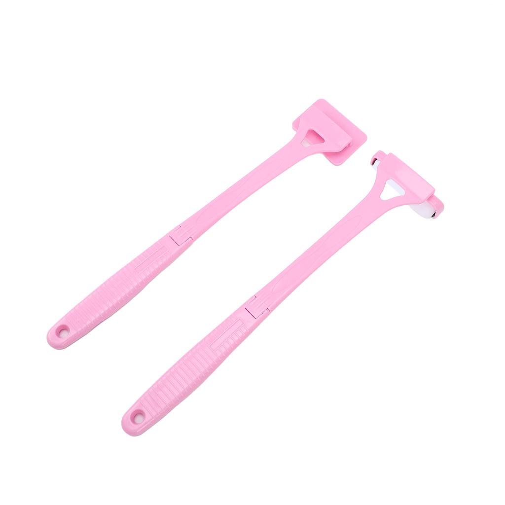Aplicador de Loción para la Espalda Plegable con Mango Largo Rodillo Rascador de Espalda Portátil Rodillo de Aplicación de Protector Solar Autobrillantador Rosa