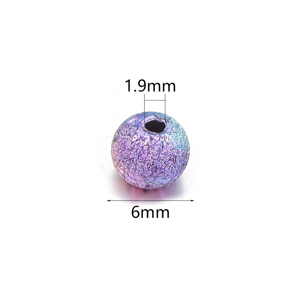 100pcs Acrylic Beads 6mm Colorful Glossy Wrinkle Round Loose Beads For Jewelry Making DIY Necklace Bracelet Earrings Accessories