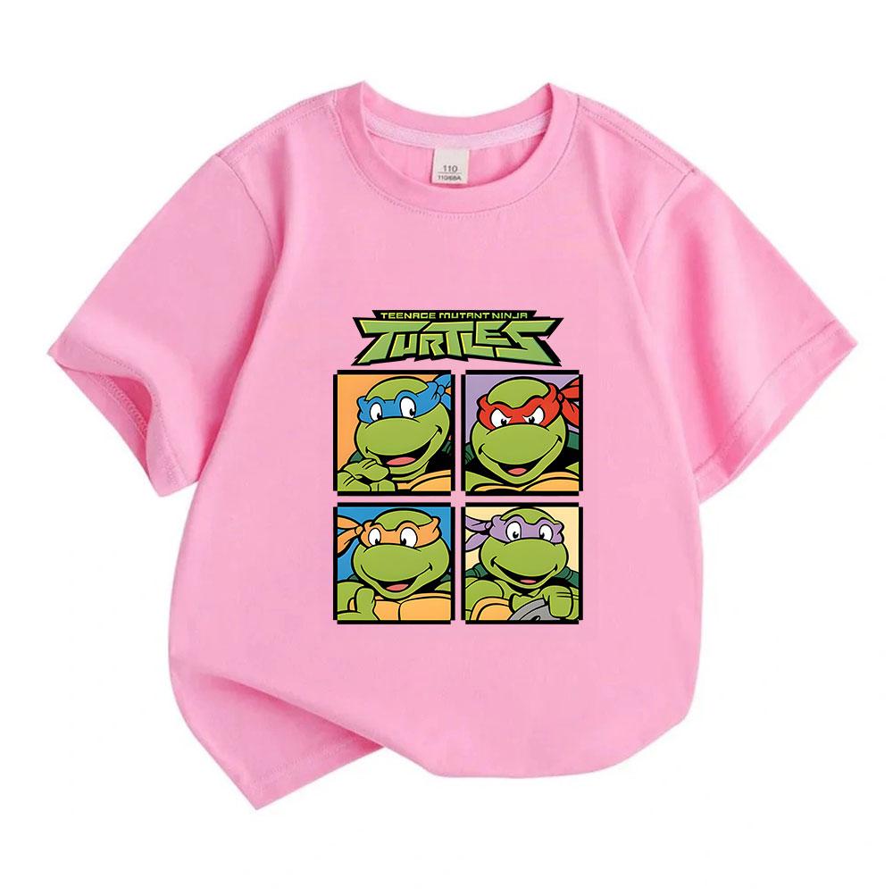 Kids Boys Girls 100% Cotton Crew Neck Short Sleeve T-Shirt, Classic Four Cool Comic Character Print Casual Summer Soft Breathable Tops for Daily Wear