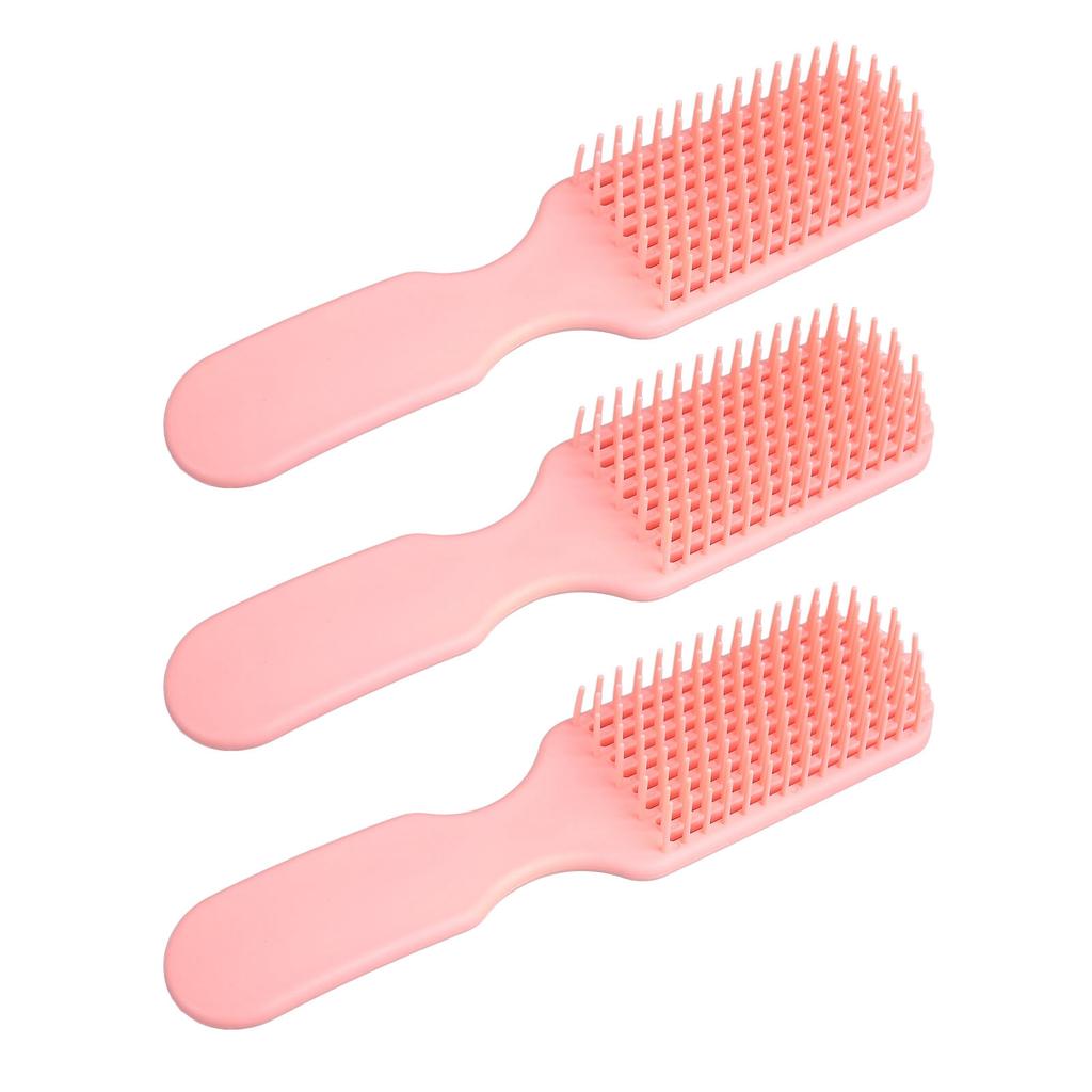 3 Stück Entwirrbürste Professionell Tragbar Kopfhautmassage 9 Reihen Bürste Stylingwerkzeug für Frauen Rosa