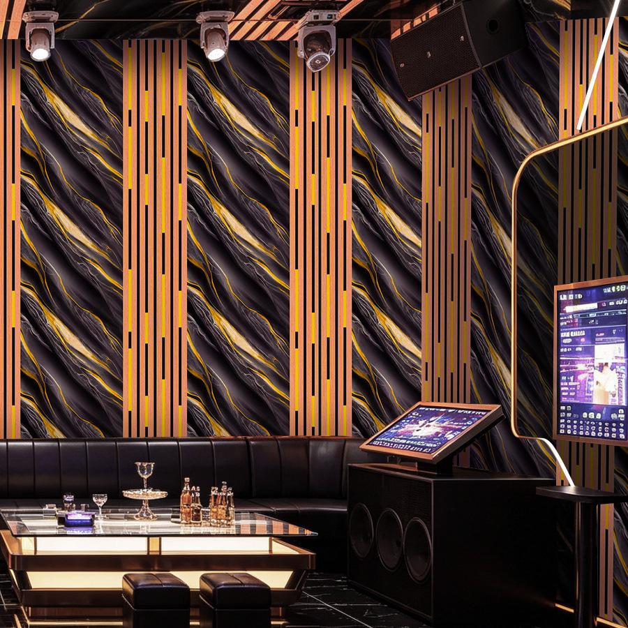 In Stock Light Luxury Wood Grain & Gilded Marble Self-Adhesive Wallpaper - PVC Bestseller