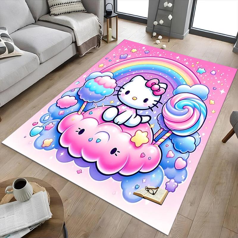 1pc Hello Kitty, Rainbow Carpet Office Rug Outdoor Mat Home Decor Area Carpet Festival Gift Office desk chair carpet