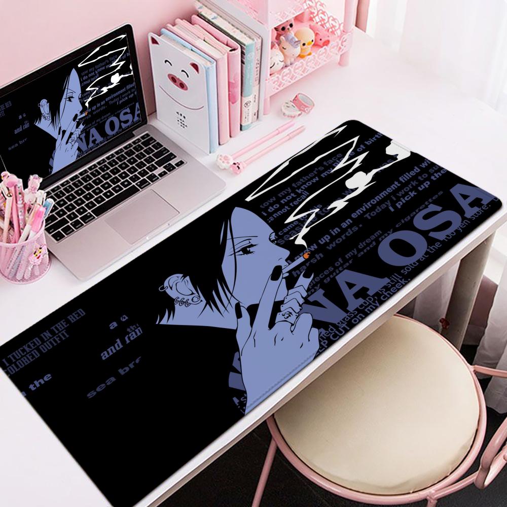 Gaming Mouse PadLarge Desk Mat Antislip Base Stitched Edges Red Sakura Anime Girl Print Keyboard Pad for Gamer Office Home