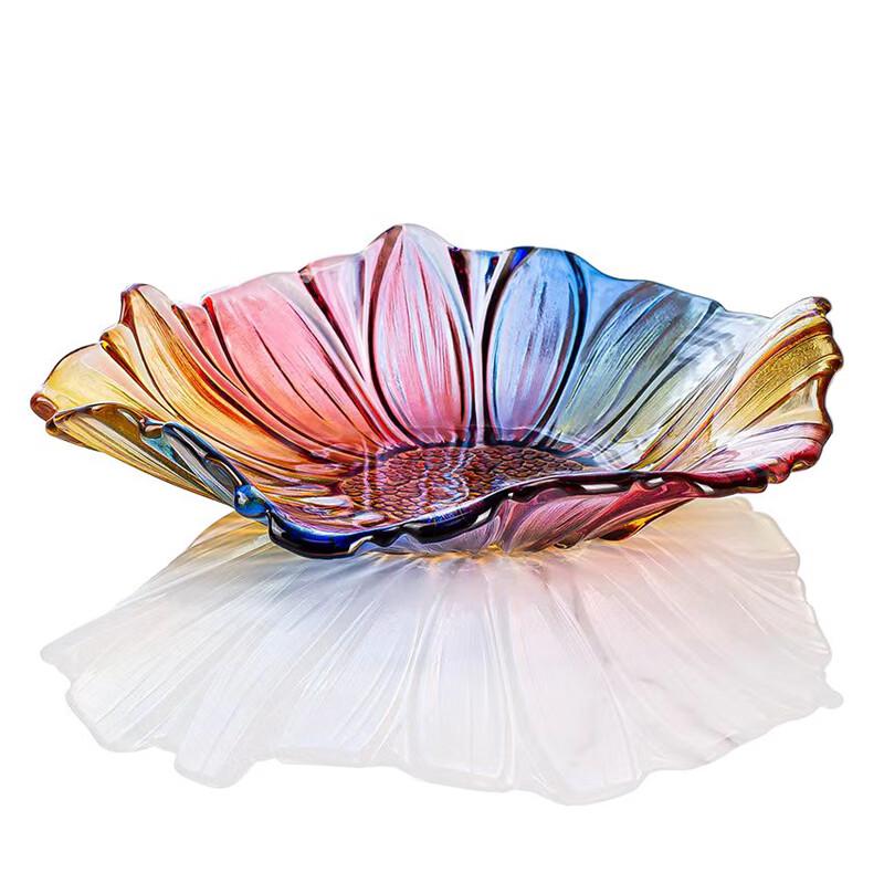 Flavinmci Nordic Crystal Glass Sunflower Fruit Plate