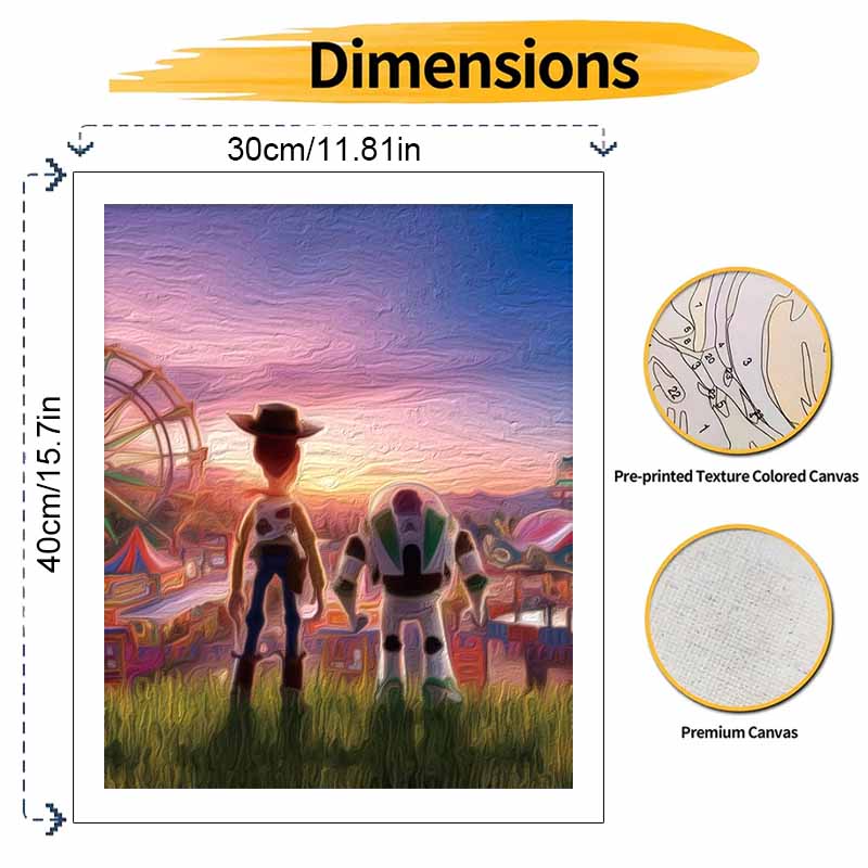 Disney Toy Story Woody Buzz digital oil painting diy handpainted coloring painting home decoration gift wall art decor for bedroom room