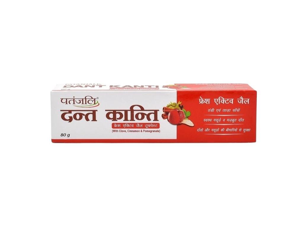 Fresh Active Gel Toothpaste - Deep Fresh Breath, Healthy Gums, Strong Teeth Patanjali Dant Kanti