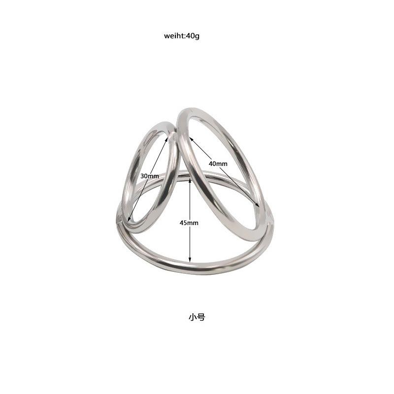 Stainless Steel Penis Ring Three-Ring Sex Toys Sex Tools Couple Passion Climax Adult Toys Lower Body Training Aid