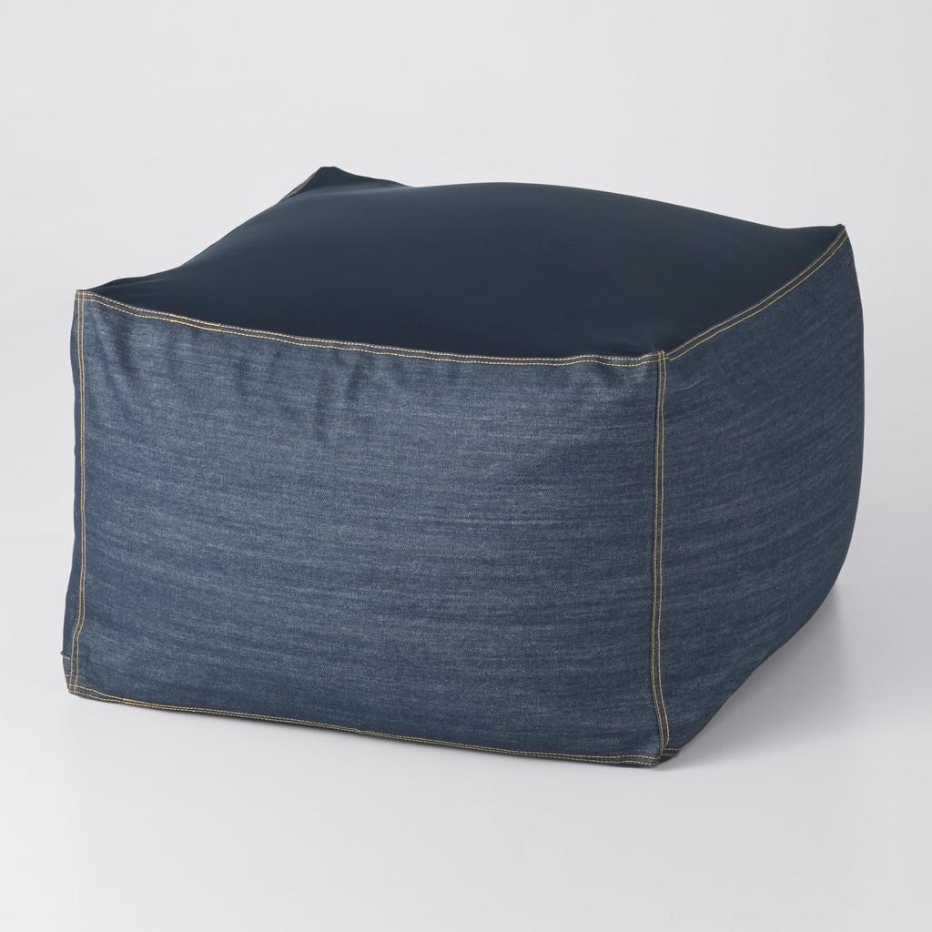 MUJI Kanepe Pamuk 65cm x 65cm x 43cm 84464560 Vücuda Oturan Kılıf, Kot, Lacivert, (W) (D) (H),