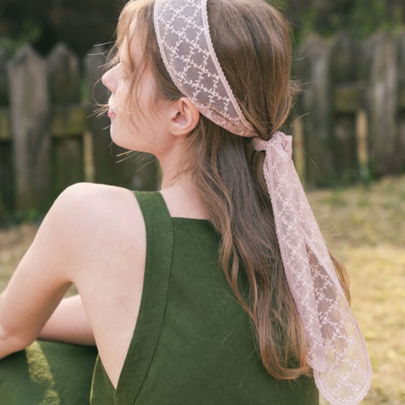 

RaJu Lace Long Scarf_4 Color black