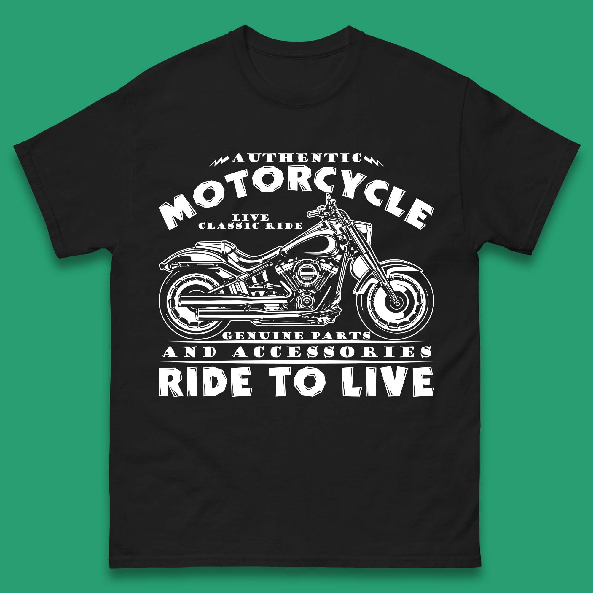 Motorcycle Ride To Live Mens T-Shirt Womens Tops Tees XL