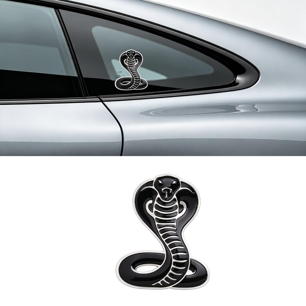 Realistic King Cobra Car Emblem, Weather Resistant Vehicle Exterior Decor Sticker
