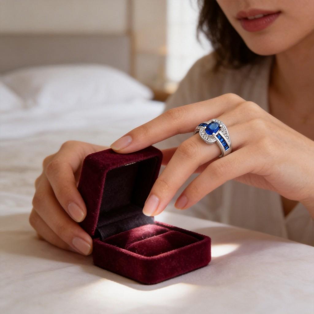 Geometric Oval Zircon Silver Womens Ring With Fashion Chic Style For Trendy Wear