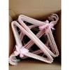 5 Pezzi 15,7 pollici Appendiabiti Per Adulti con Perle Fiocco Sposa Appendiabiti Durevole Mollette Organizer Elegante Mollette Appendiabiti per Abito da Sposa