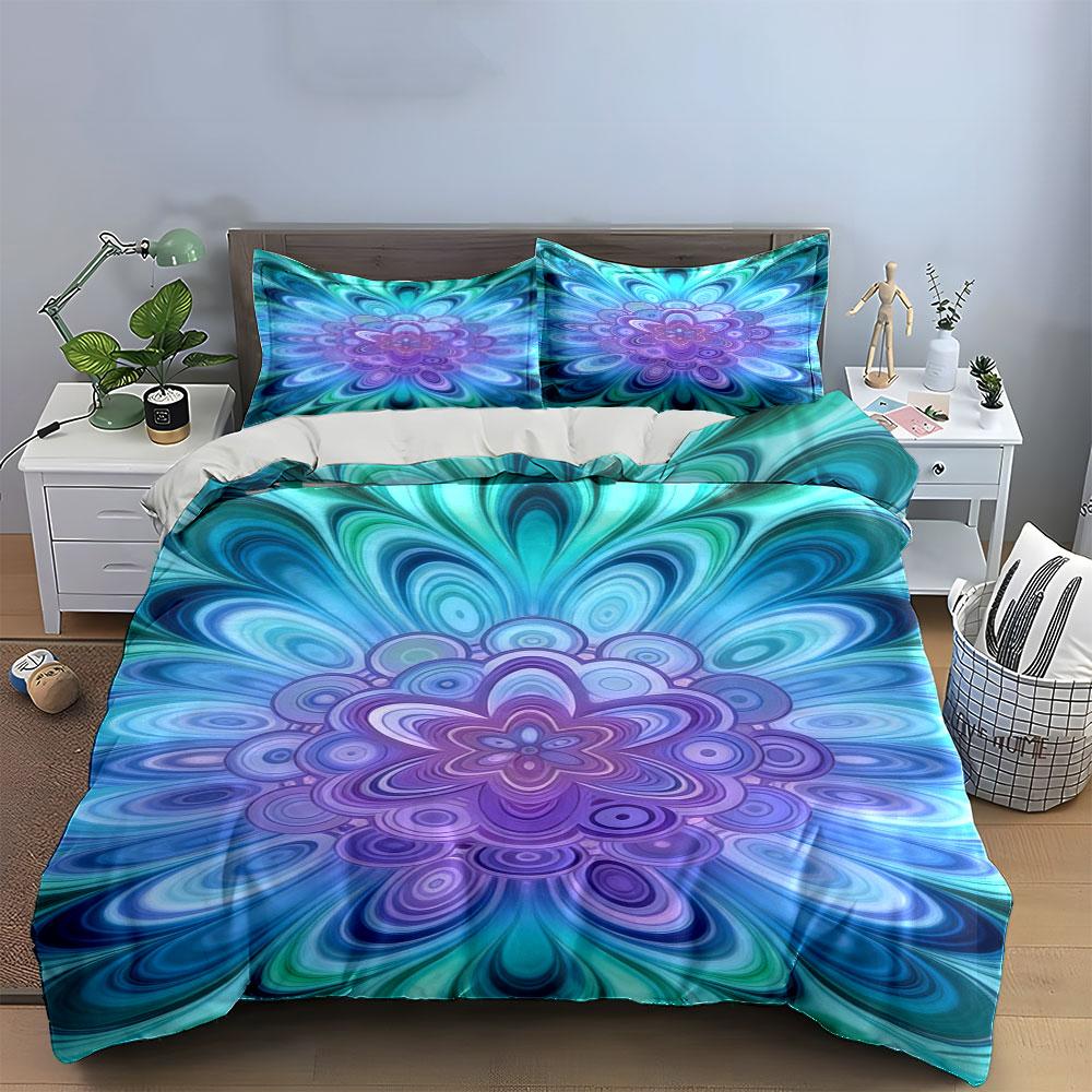 Mandala-inspired floral design. Bedding sets Duvet cover sets Duvet covers Pillowcases(1* Duvet Cover 2* Pillowcases without duvet insert)