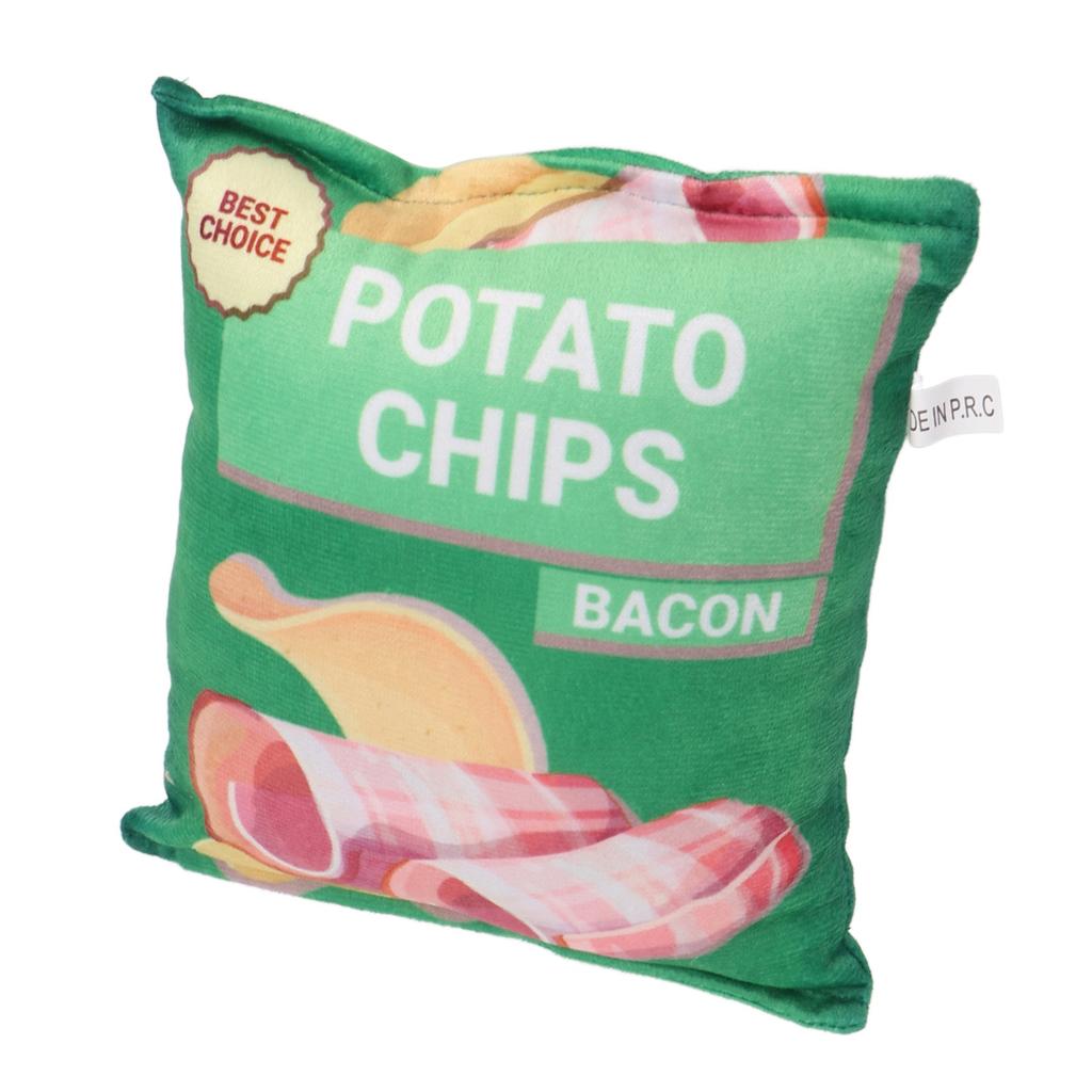 Potato Chips Plush Dog Toy Built in Rattling Paper Bite Resistant Squeaky Snack Bag Dog Toy for