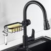 Adjustable Faucet Storage Rack Punch-Free Space Saving Sponge Drain Rack Space Aluminum Shower Shampoo Soap Holder Kitchen