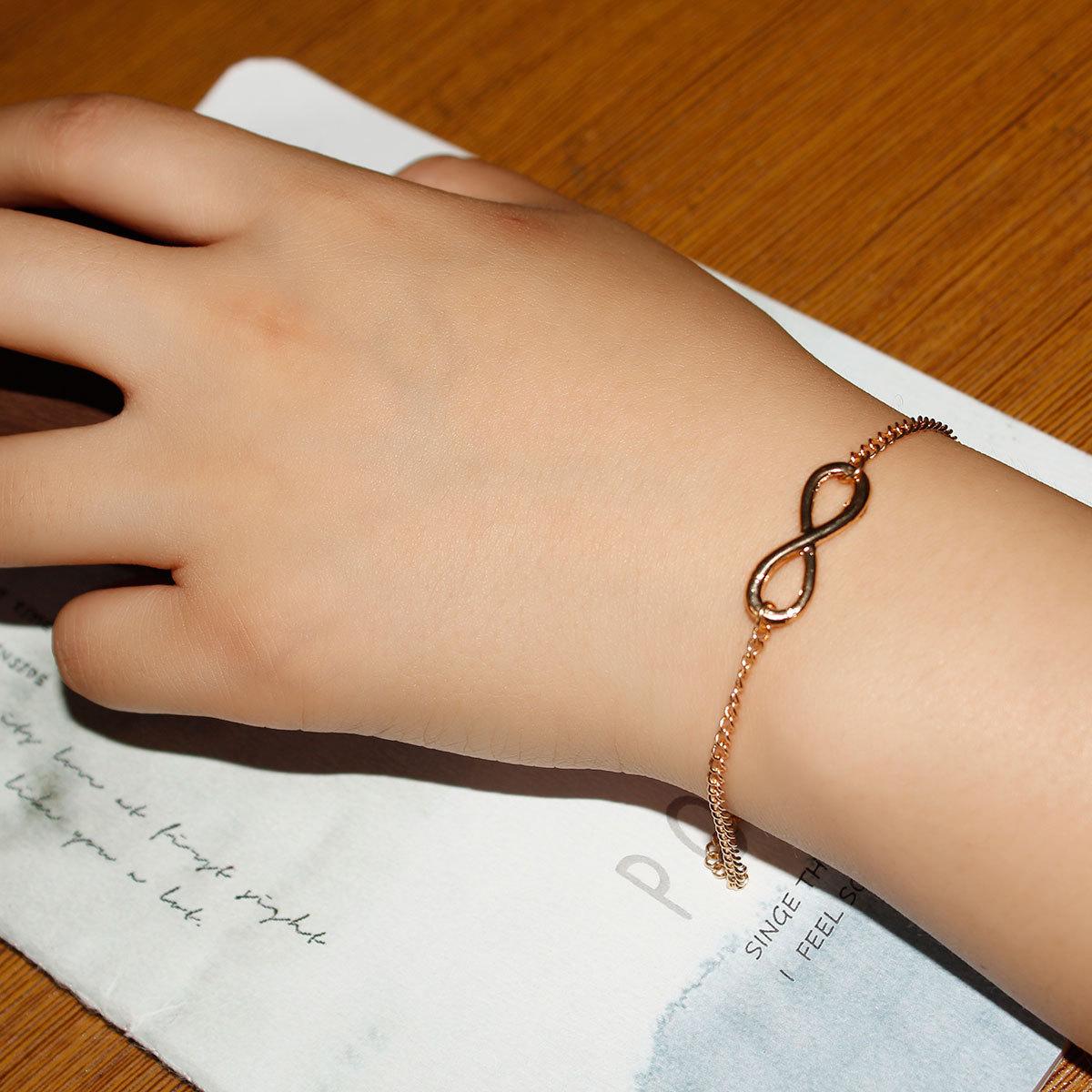 European and American retro number 8 infinite alloy bracelet women s original single bracelet jewelry