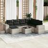 VidaXL Garden Lounge Set with Cushions 8 Pcs, Patio Sofas, Patio Furniture Set, Outdoor Furniture, Grey 3255249