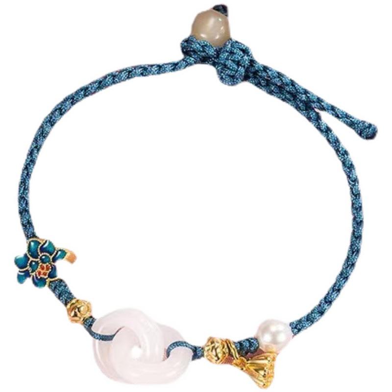 Hetian Jade & Pearl Interlocking Bracelet - Valentine s Day Gift