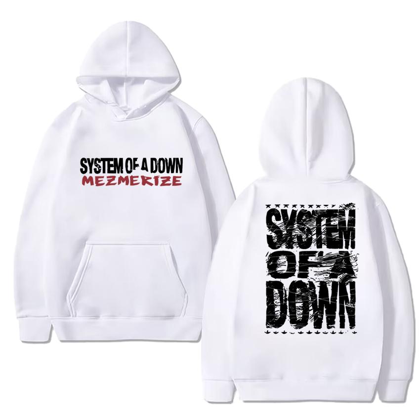Rock band System of A Down Mezmerize 2025 Album Vintage metal streetwear Unisex hip hop Casual Hoodie Unisex Fleece pullover