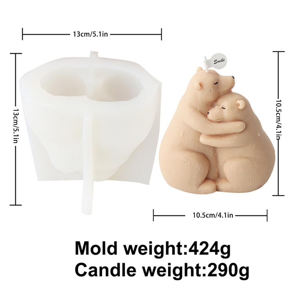 Hug Foxes Forma na aromaterapii na svíčky Tvar medvěda Vonné svíčky Silikonová forma Formy na aromaterapii Pryskyřice DIY Formy na klíče