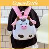 Cute Girl Backpack For Kids Pvc Animal Pattern With Breathable Straps For School Use