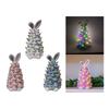 Easter Decoration White Pottery Rabbit Figurines Led Glowing Animal Ornament Rabbit Tree Crafts for Easter Party Decor