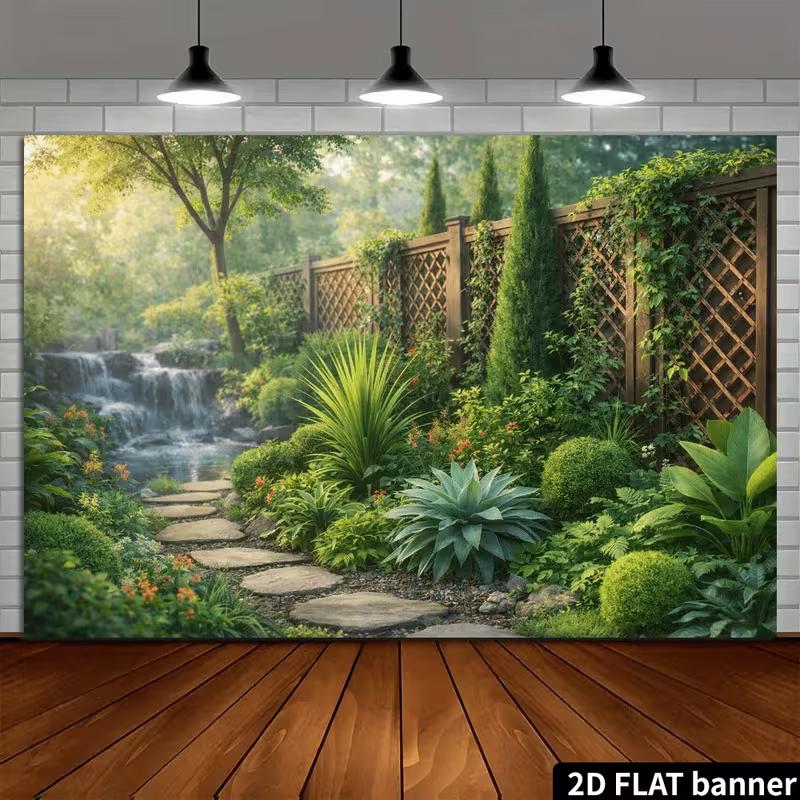 2D Außen Private Garten Porträt Foto Hintergrund