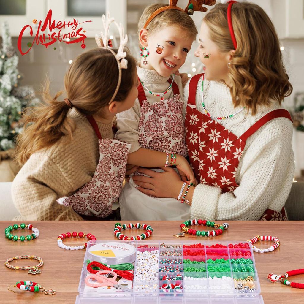 Christmas Diy Soft Pottery Beaded Bracelet Handicraft Friendship Bracelet Making Jewelry Set