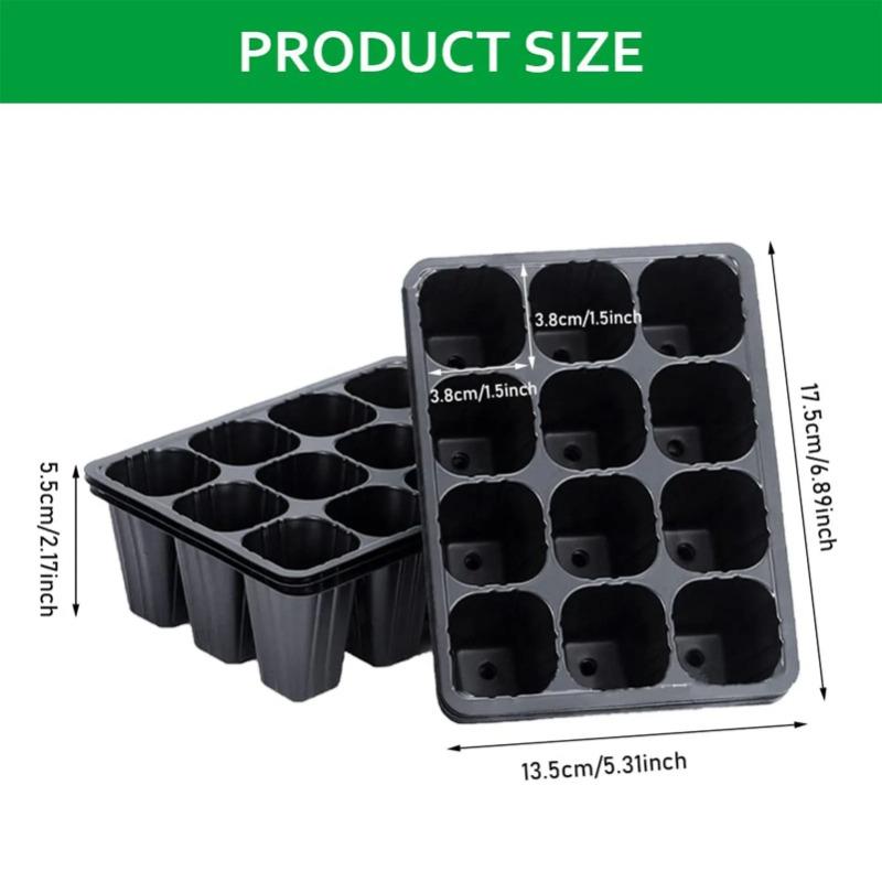 12 Holes Vegetable Seedling Pots Seedling Tray Garden Pots Durable Seed Germination Plant Flower Pots Grow Box for Planting