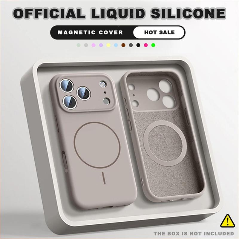 For Magsafe Liquid Silicone Phone Cases For iPhone 17 16 15 14 13 12 Pro Max 16 Plus Air Case Magnetic Wireless Charging Cover