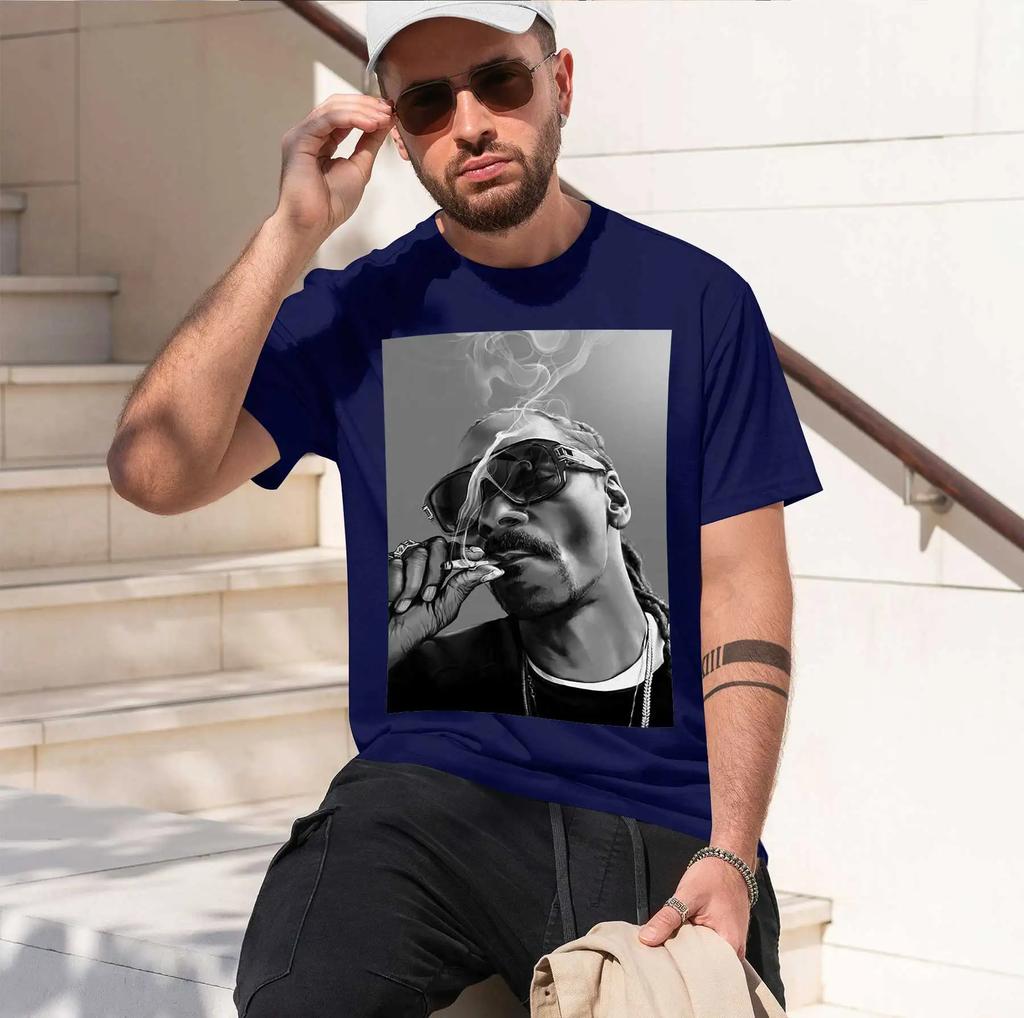 SNOOP DOGG 2026 fashion heavyweight hot selling retro printed pattern fun round neck T-shirt for daily comfort