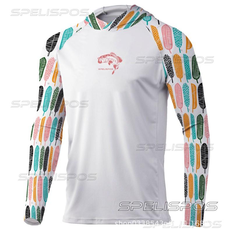 Mens Quick-Dry UV Protection Long Sleeve Fishing Hoodie Outdoor Summer Activities Cycling Jersey Style