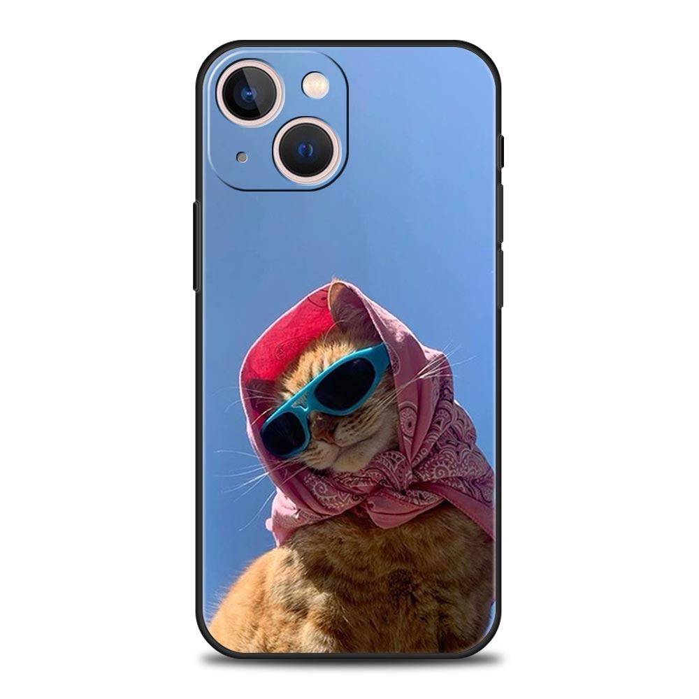 Funny Animal Cat Phone Case For iPhone 17 Air 16 Plus 13 15 14 12 11 Pro MAX 7 8 SE Soft TPU Shockproof Cover Funda