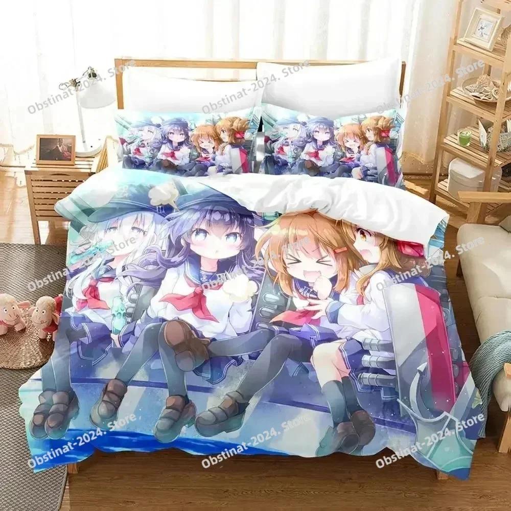 Anime Kantai Collection Bedding Set Print single Comforter Quilt Bed Cover Duvet Cover Pillow Case 3 Pieces Sets Kids Adult Size