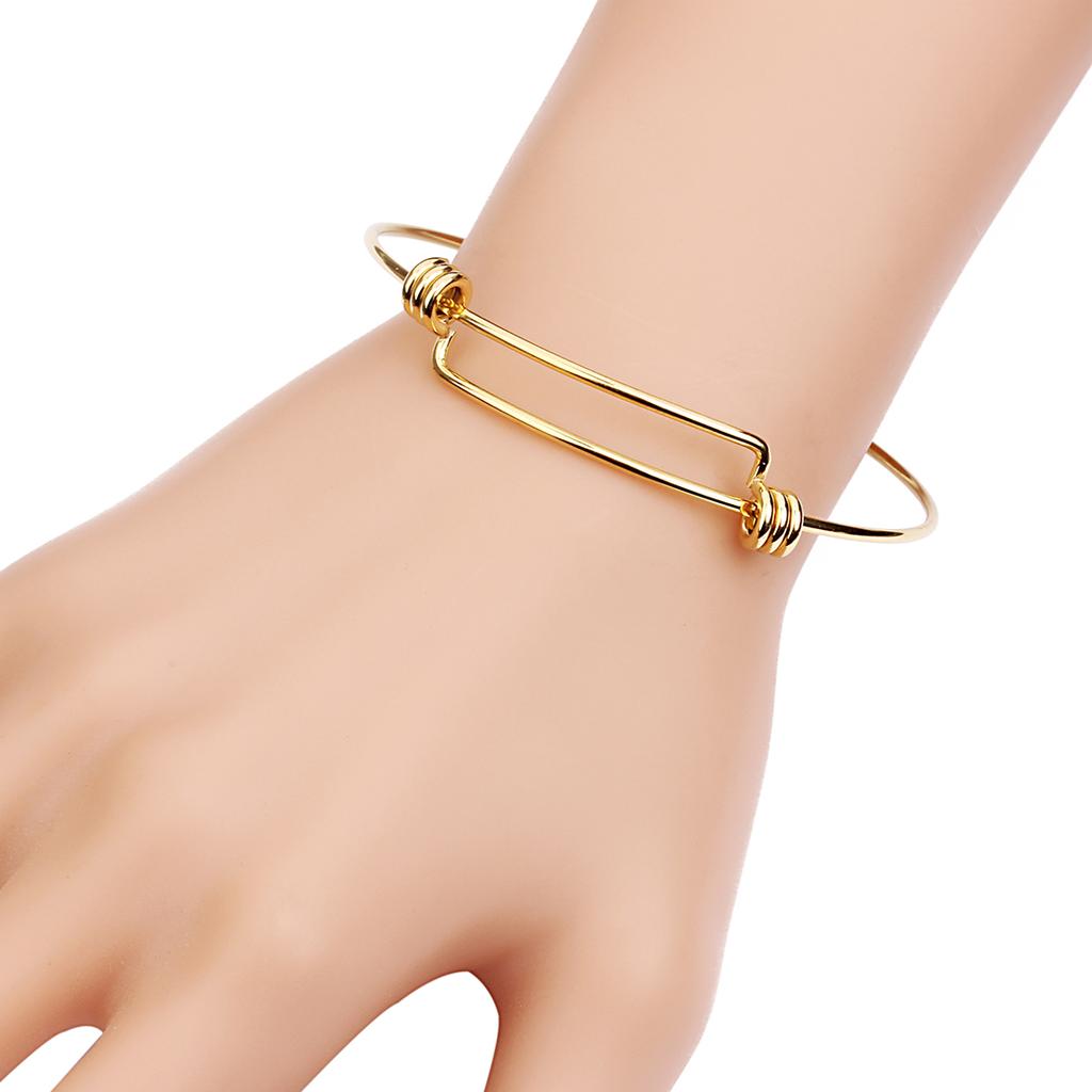 1-5pcs/lot Metal Adjustable Bangle Bracelets Blank Silver Color Open Charm Wire Base Bead Man Woman Jewelry Making