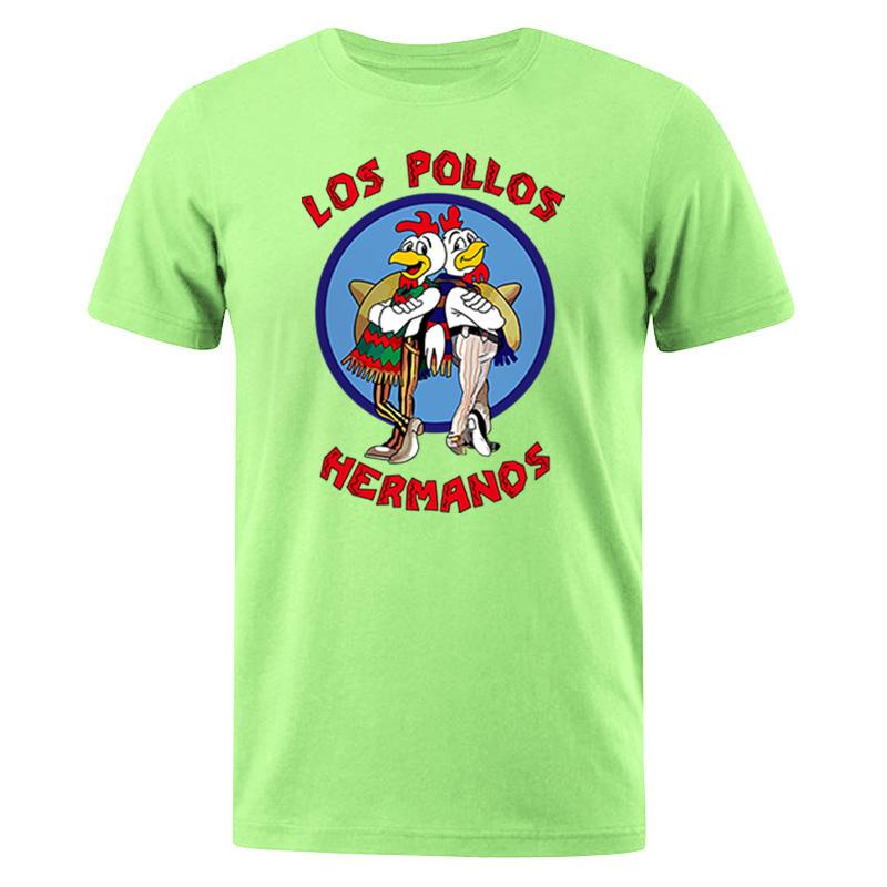 

Мужские модные футболки 2023 Лето LOS POLLOS Hermanos Футболка Мужская Chicken Brothers Короткий рукав Футболка Hipster Горячая Распродажа Топы 4XL
