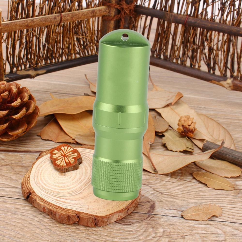 Green Pill Container Aluminum Alloy Keychain Container Durable Capsule Tube  Camping Survival
